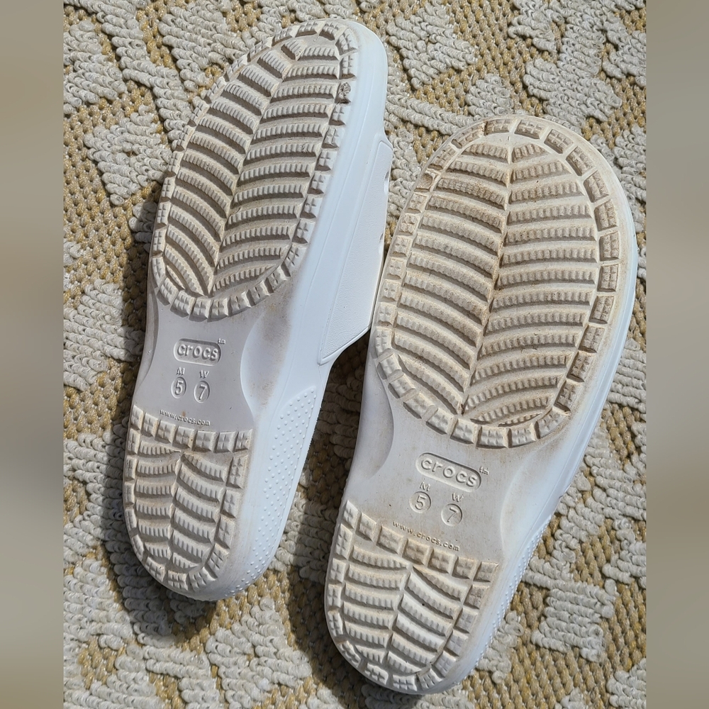 Crocs‎ Classic Slide Sandals womens size 7 White slides summer pool beach - Picture 3 of 11